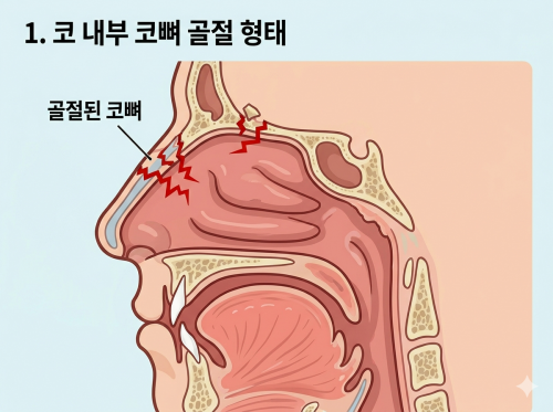 코 내부 코뼈골절 형태