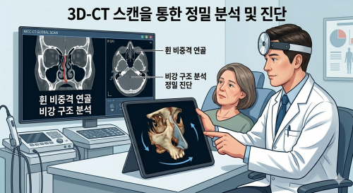 3D-CT 스캔을 통해 비중격만곡증수술 전 정밀 검사를 진행하는 모습 gemini_generated_image_88ffzw88ffzw88ff